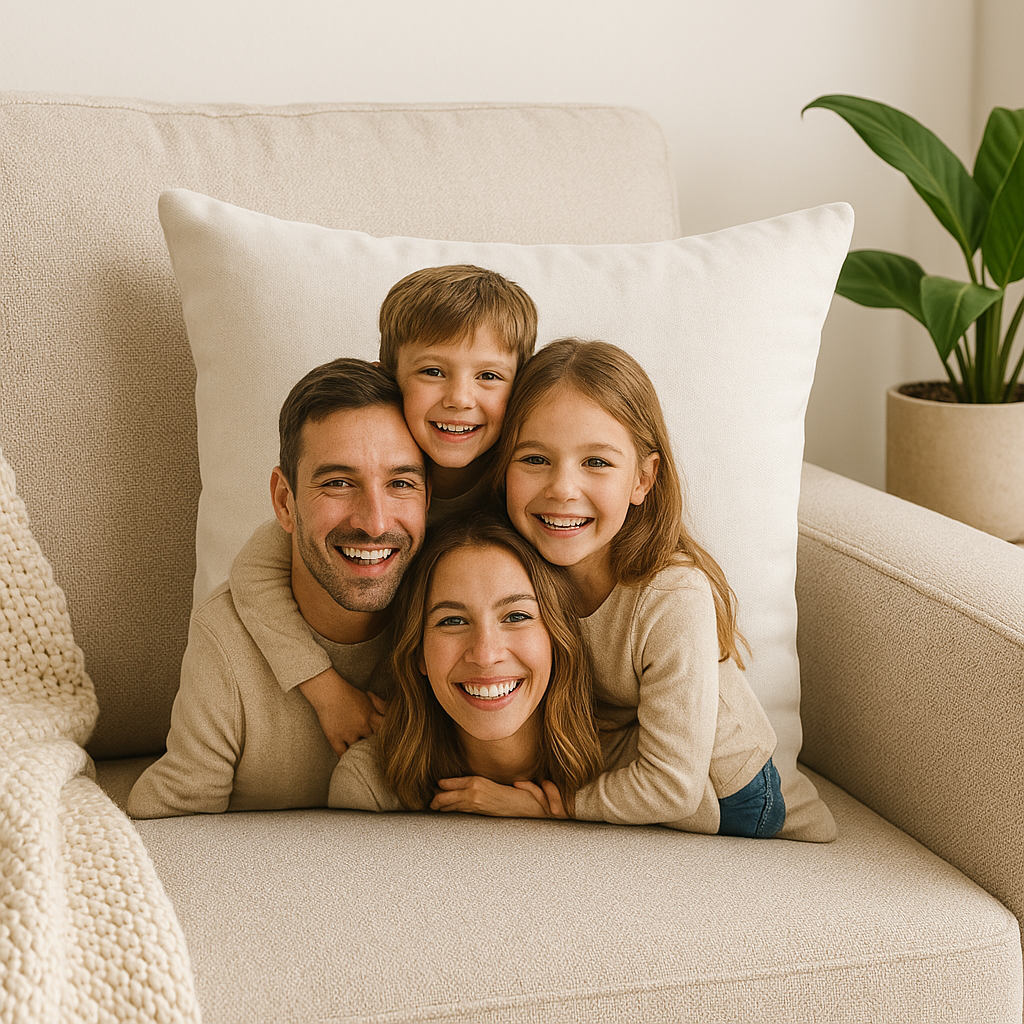 Housse de Coussin Personnalisée - 2 Photos Différentes - Coussin Deco