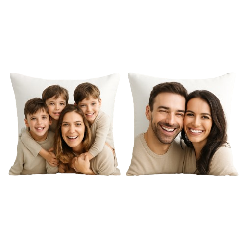 Housse de Coussin Personnalisée - 2 Photos Différentes - Coussin Deco