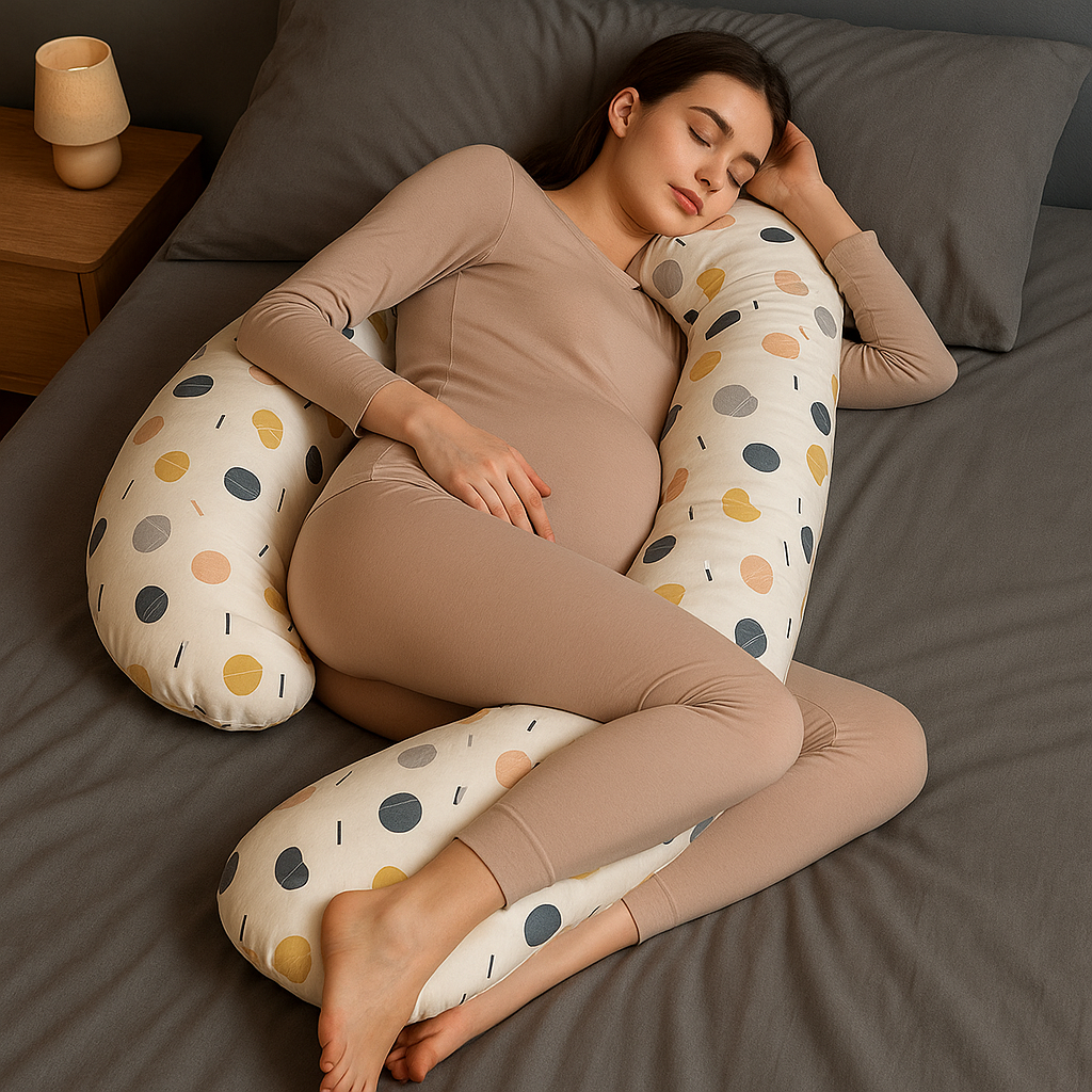 Coussin de Maternité - Motif Géométrique Doux - Coussin Deco