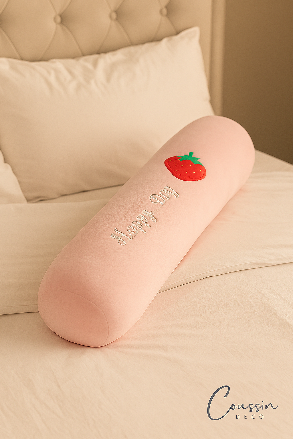 Coussin de Grossesse Long - Rose & Fraise - Coussin Deco
