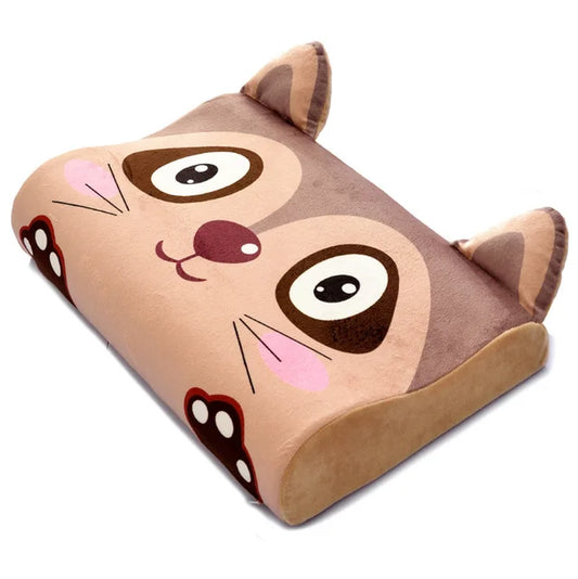 Oreiller Enfant Mémoire de Forme - Raton Laveur - Coussin Deco