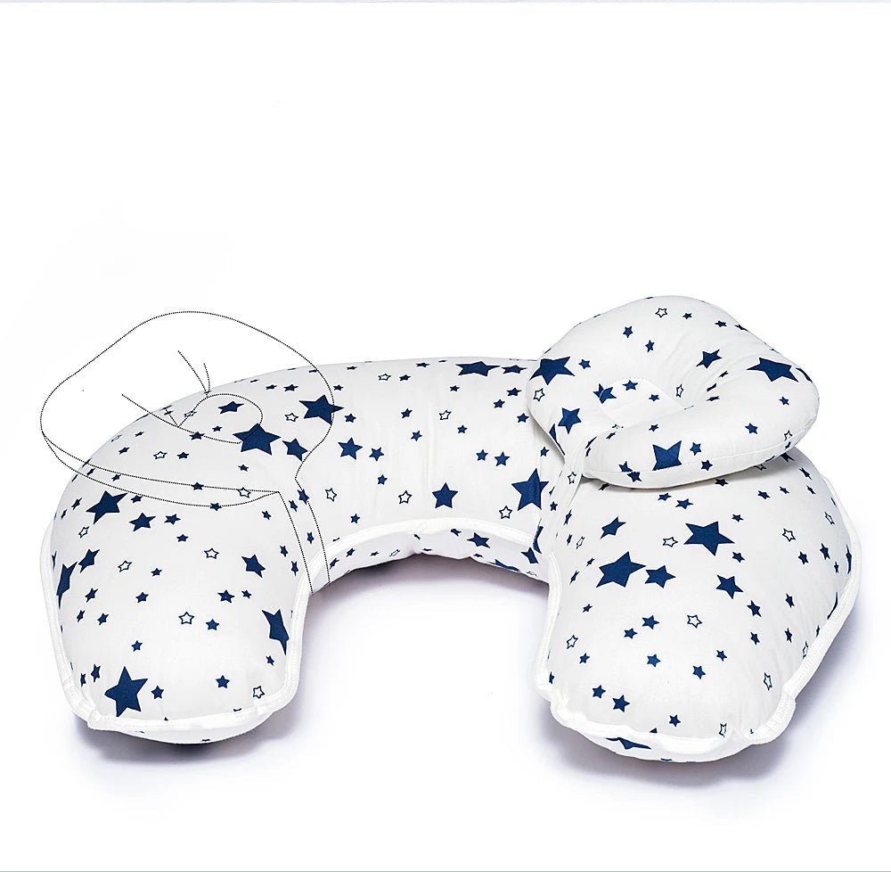 Coussin d'Allaitement - Motif Etoilé Bleu - Coussin Deco