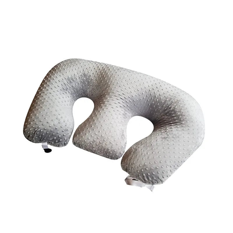 Coussin d'Allaitement Jumeaux - Gris Velours - Coussin Deco