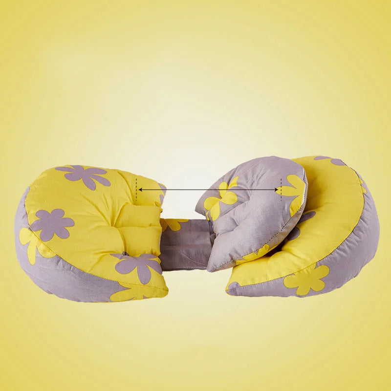 Coussin de Grossesse - Jaune Motif Fleuri - Coussin Deco