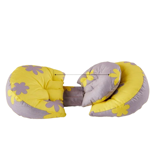 Coussin de Grossesse - Jaune Motif Fleuri - Coussin Deco