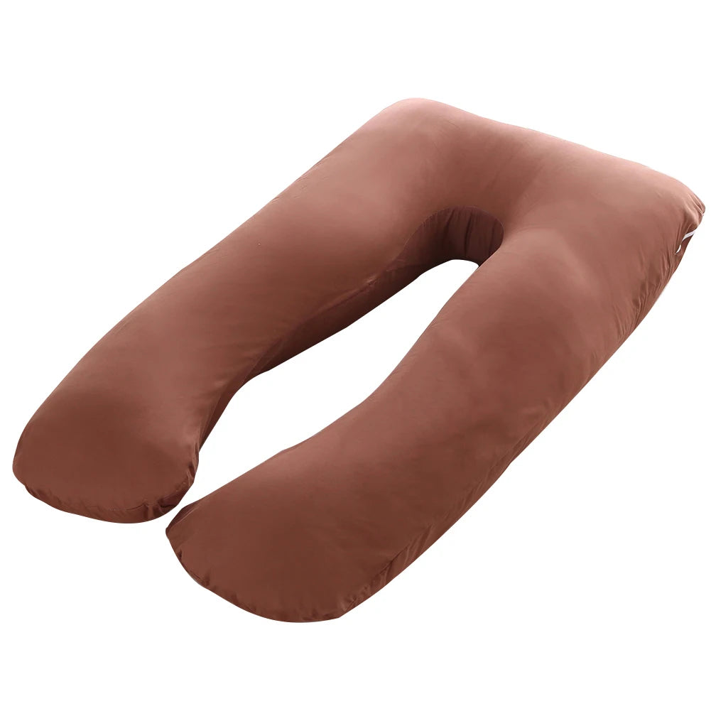 Housse de Coussin Grossesse en U - Marron - Coussin Deco