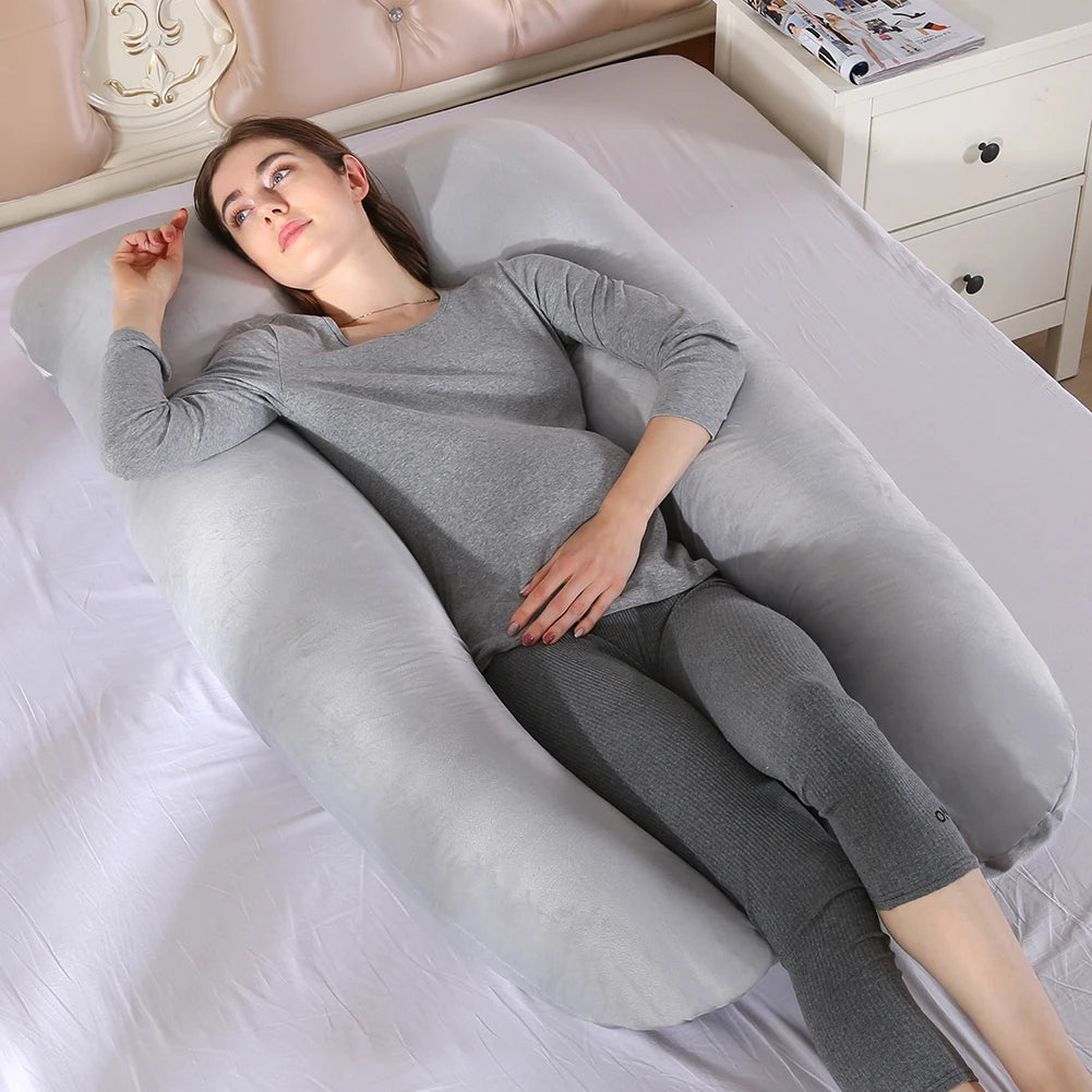 Coussin de Grossesse en U - Gris Clair - Coussin Deco