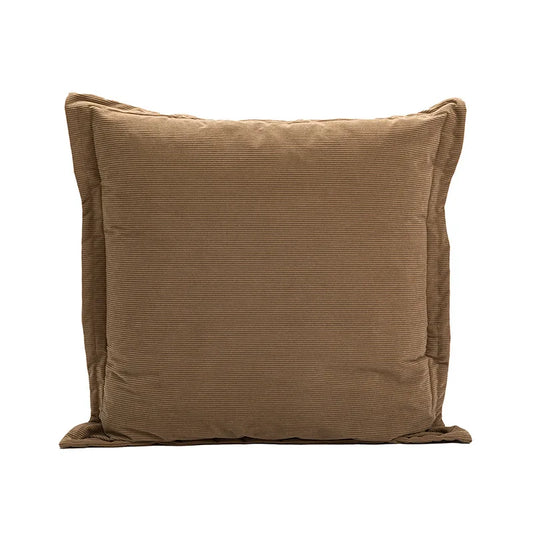 Housse de Coussin en Coton - Marron Chocolat avec Bordures Volantées - Coussin Deco