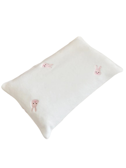 Taie d'Oreiller Bébé en Coton - Motif Lapin - Coussin Deco