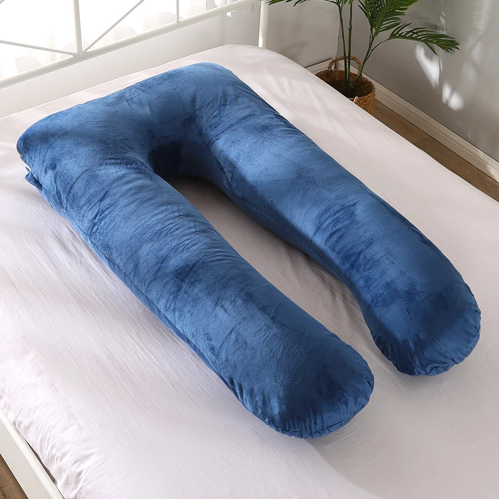 Coussin de Grossesse en U - Bleu Velours - Coussin Deco