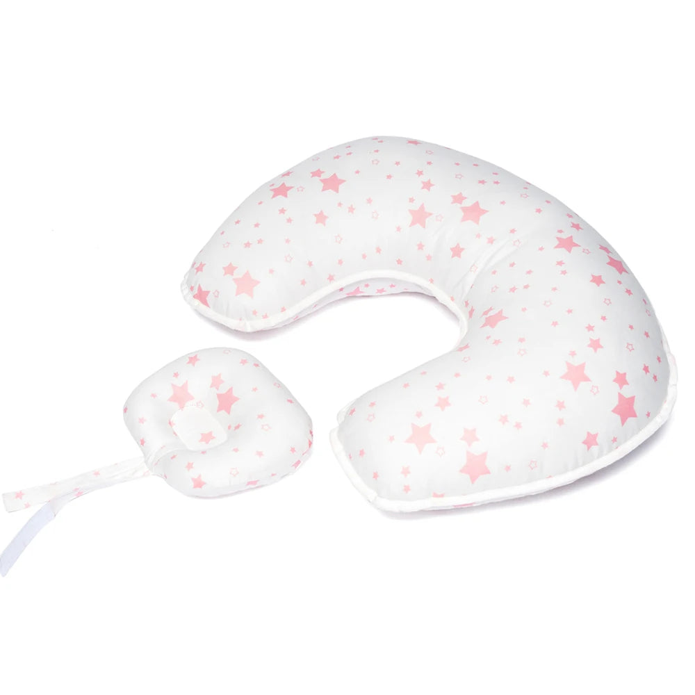 Coussin d'Allaitement - Motif Etoiles Roses - Coussin Deco
