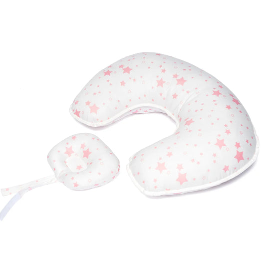 Coussin d'Allaitement - Motif Etoiles Roses - Coussin Deco