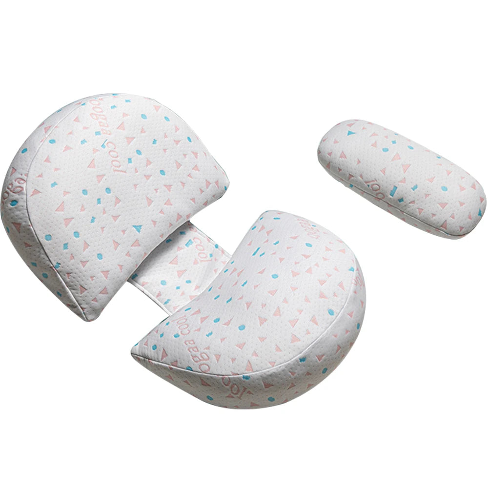 Coussin de Grossesse - Blanc Motif Géométrique - Coussin Deco