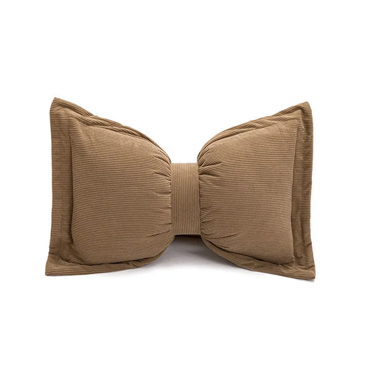 Housse de Coussin en Coton - Design Nœud Papillon Marron Chocolat - Coussin Deco