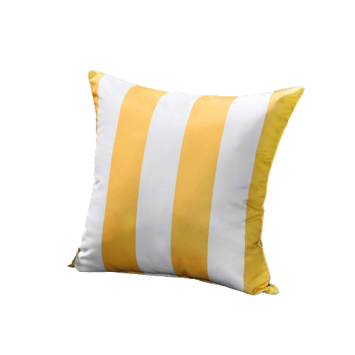 Housse de Coussin Extérieur Étanche - Rayures Jaunes - Coussin Deco