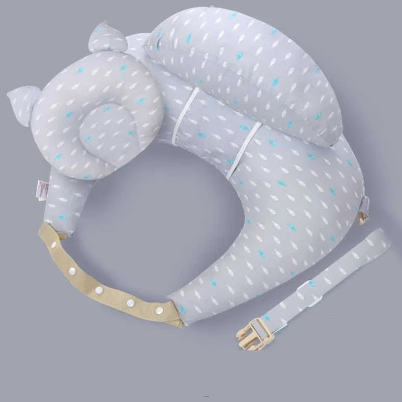 Coussin d'Allaitement - Soutien Maternité Gris & Gouttes - Coussin Deco