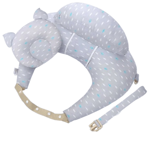 Coussin d'Allaitement - Soutien Maternité Gris & Gouttes - Coussin Deco