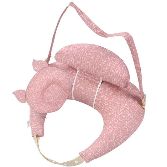 Coussin d'Allaitement - Soutien Maternité Rose & Chat - Coussin Deco