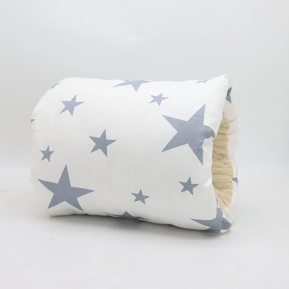 Coussin d'Allaitement Bébé - Étoiles Grises - Coussin Deco