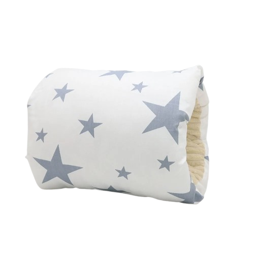 Coussin d'Allaitement Bébé - Étoiles Grises - Coussin Deco