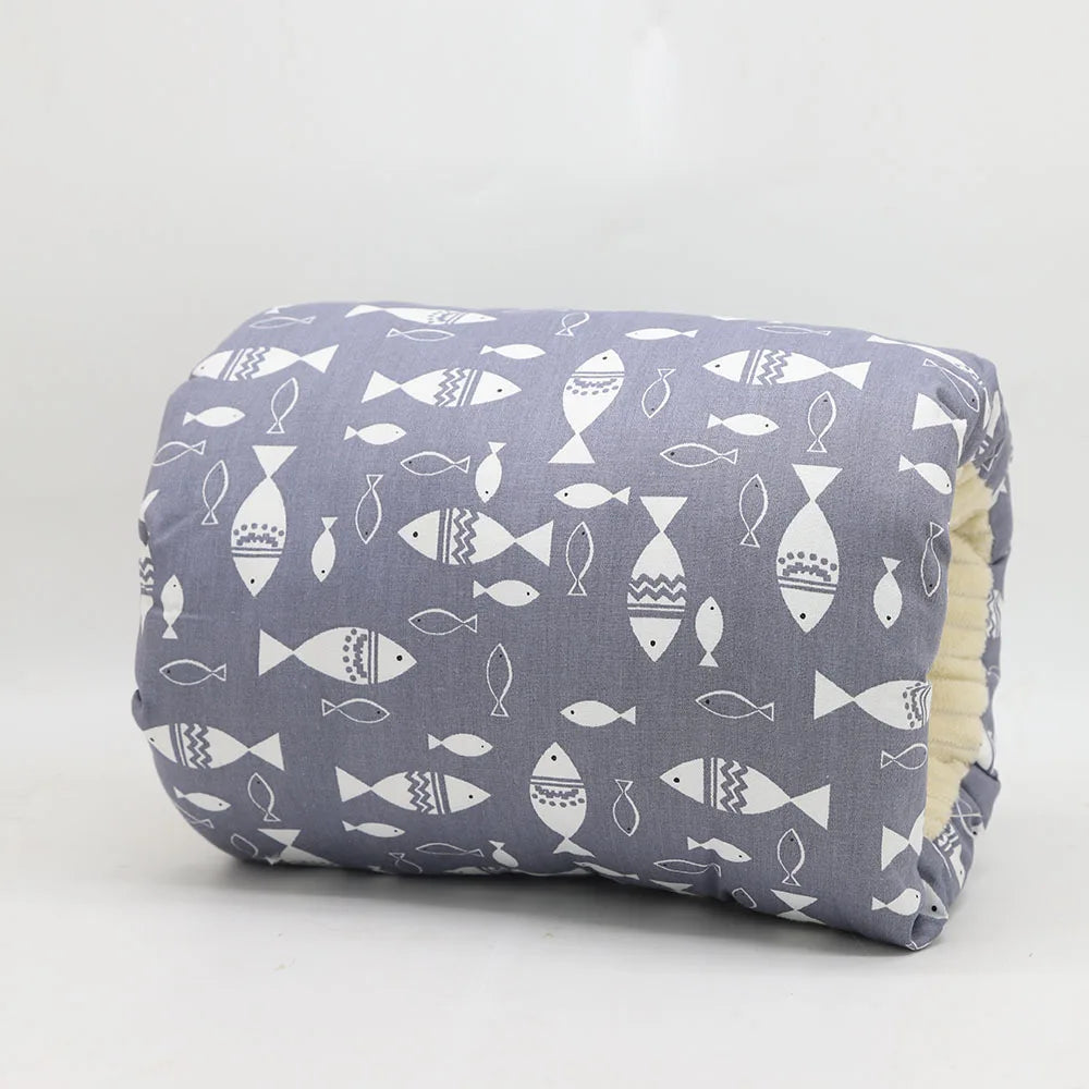 Coussin d'Allaitement Bébé - Poissons Gris - Coussin Deco