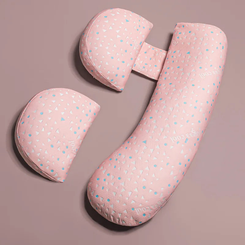 Coussin de Maternité - Motif Géométrique Rose - Coussin Deco