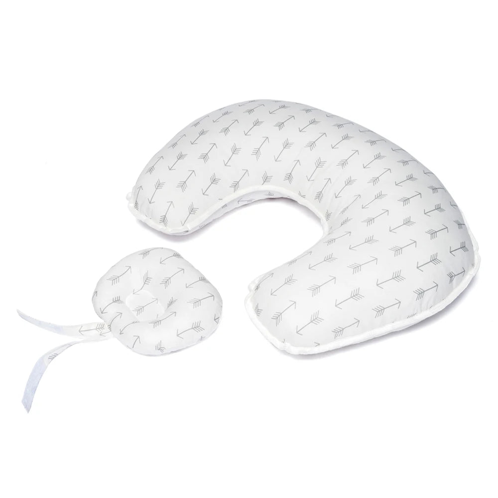 Coussin d'Allaitement - Motif Flèches Grises - Coussin Deco