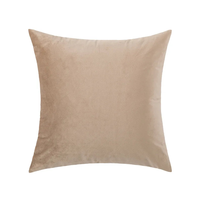 Housse de Coussin en Velours - Beige Sable Élégant et Doux - Coussin Deco