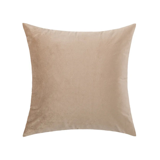 Housse de Coussin en Velours - Beige Sable Élégant et Doux - Coussin Deco