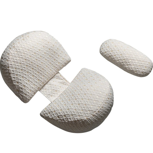 Coussin de Grossesse - Gris Motif Broderie - Coussin Deco