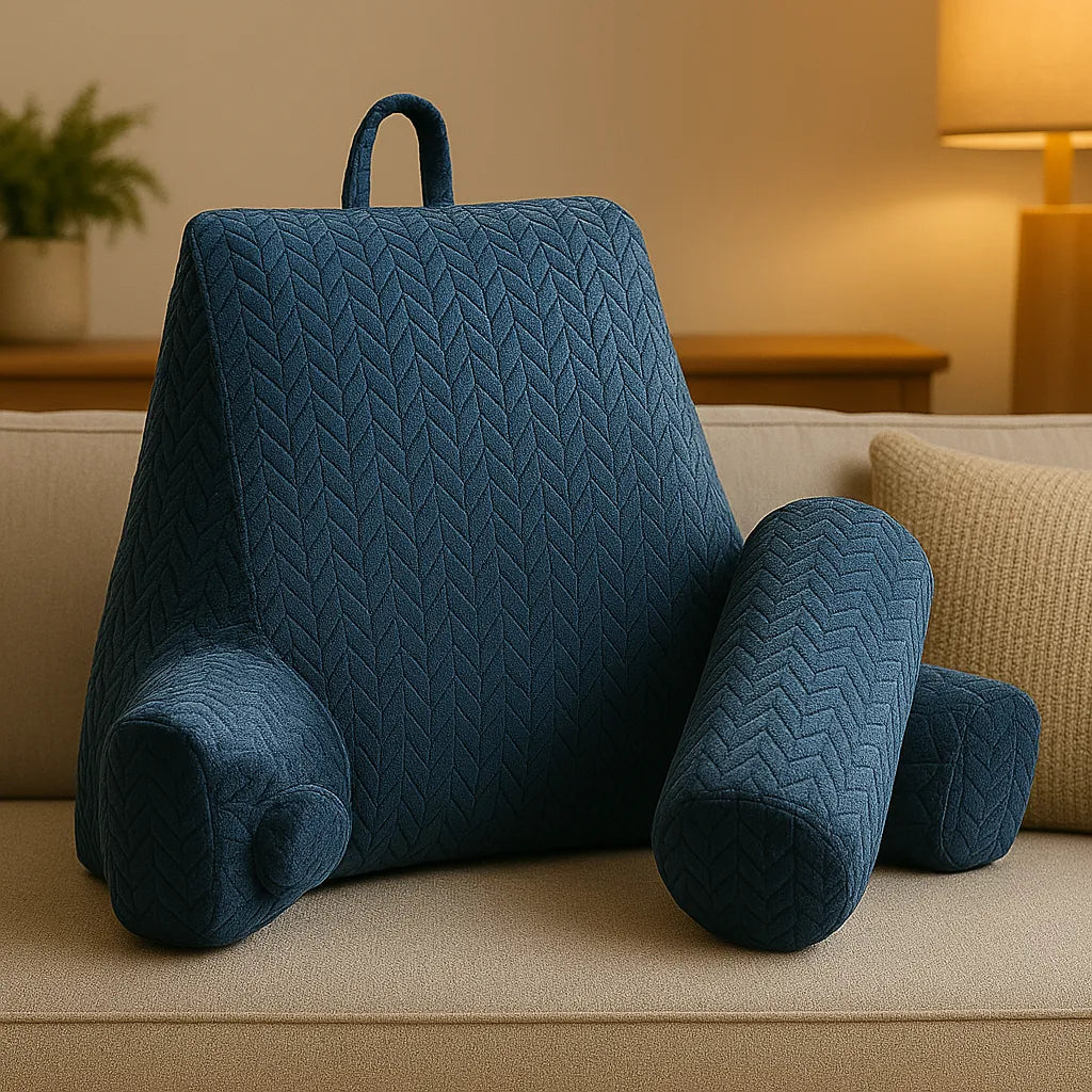 Coussin de Lecture avec Accoudoirs - Bleu Foncé - Coussin Deco