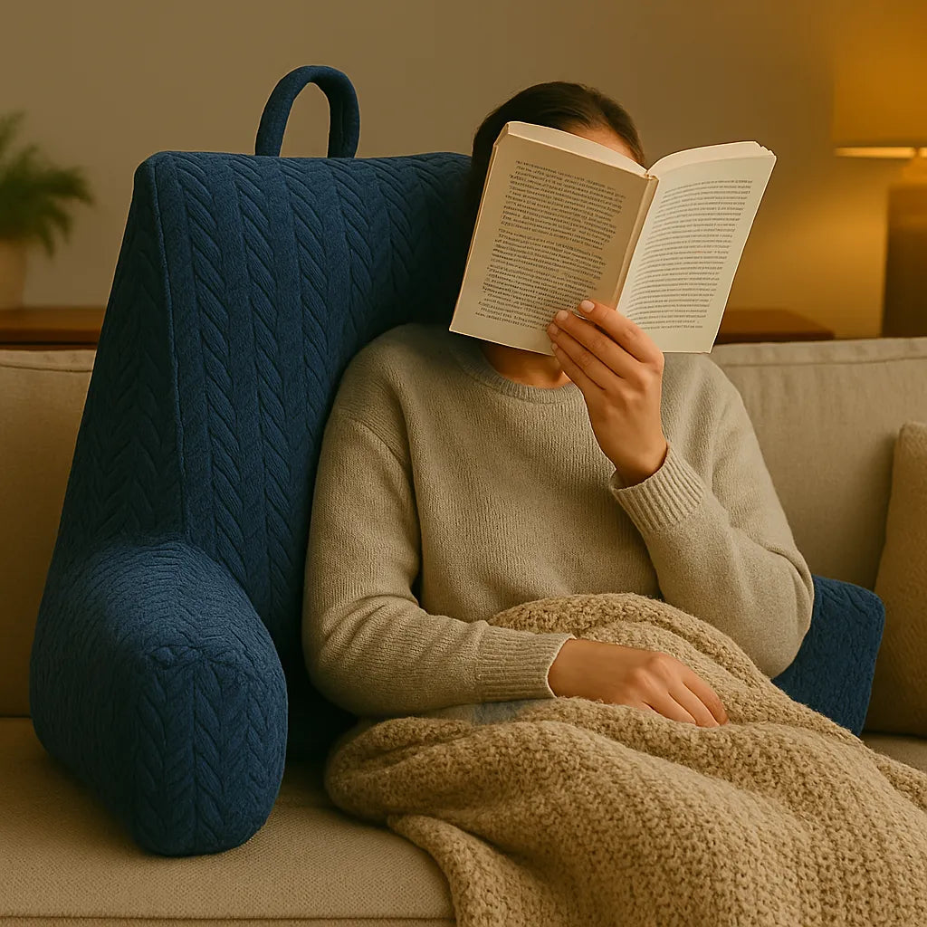 Coussin de Lecture avec Accoudoirs - Bleu Foncé - Coussin Deco