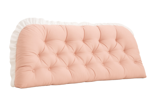Coussin Tête de Lit - Vieux Rose avec Volants - Coussin Deco