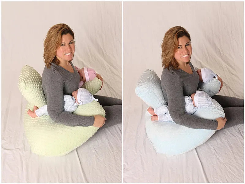 Coussin d'Allaitement Jumeaux - Bleu Ciel - Coussin Deco