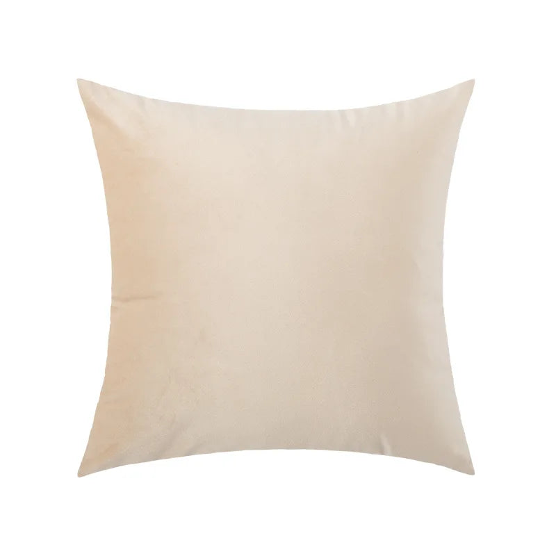 Housse de Coussin Uni - Beige Épuré en Coton Doux - Coussin Deco