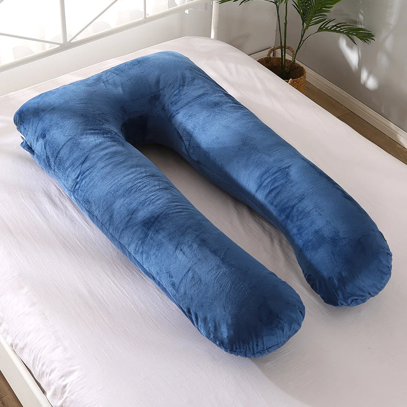 Coussin de Grossesse en U - Bleu Velours - Coussin Deco