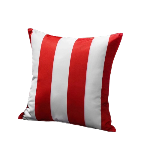 Housse de Coussin Extérieur Étanche - Rayures Rouges