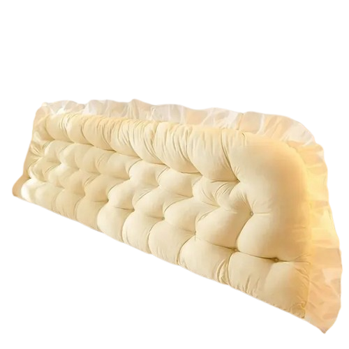 Coussin Tête de Lit - Beige Crème avec Volants - Coussin Deco