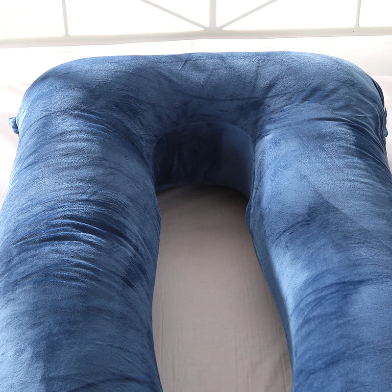 Coussin de Grossesse en U - Bleu Velours - Coussin Deco