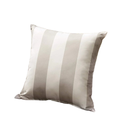 Housse de Coussin Extérieur Étanche - Rayures Gris Clair - Coussin Deco