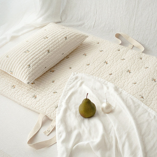 Oreiller Bébé en Coton - Motif Olive Brodé - Coussin Deco
